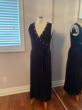 Calvin Klein black gold studded Sleevless dress ladies size 12